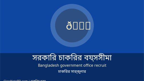 সরকারি চাকরির বয়সসীমা ও কোটা সংক্রান্ত সাধারণ তথ্য ও নিয়ম