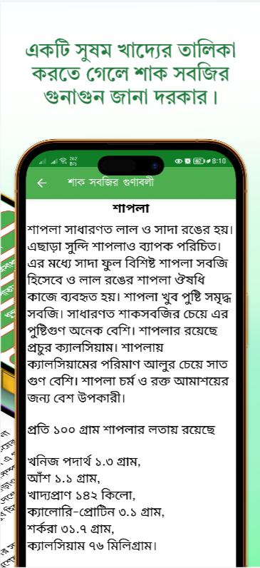 শাক সবজির গুনাগুন (উপকারিতা) অ্যাপের সম্পূর্ণ রিভিউ ও কার্যকারিতা 4 শাক সবজির গুনাগুন (উপকারিতা)