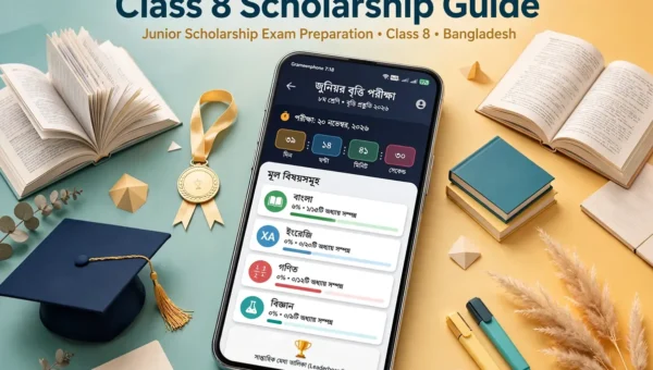 Class 8 Scholarship Guide অ্যাপ — জুনিয়র বৃত্তি পরীক্ষার প্রস্তুতির ফিচার্ড ইমেজ