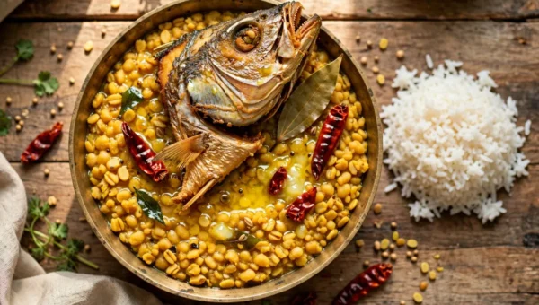 মাছের মাথা দিয়ে মুগ ডাল