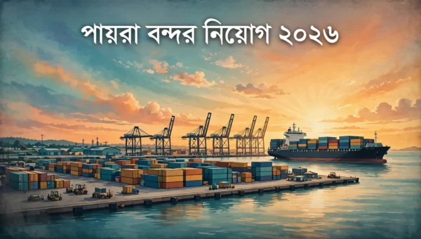 পায়রা বন্দর কর্তৃপক্ষ নিয়োগ ২০২৬ — বন্দরে কনটেইনার জাহাজ ও ক্রেনের চিত্র।