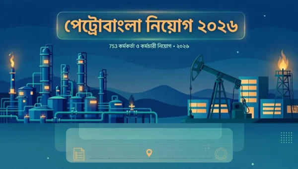 পেট্রোবাংলা নিয়োগ ২০২৬ — ৭৫৪ কর্মকর্তা ও কর্মচারী নিয়োগের ফিচার্ড গ্রাফিক
